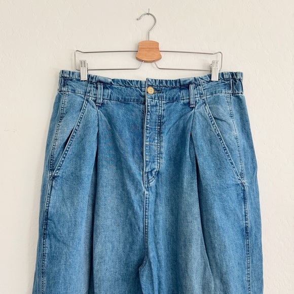 We the Free Sawyer Pull On BG Oversized Baggy Barrel Jeans Medium Wash Sz L - Picture 6 of 16